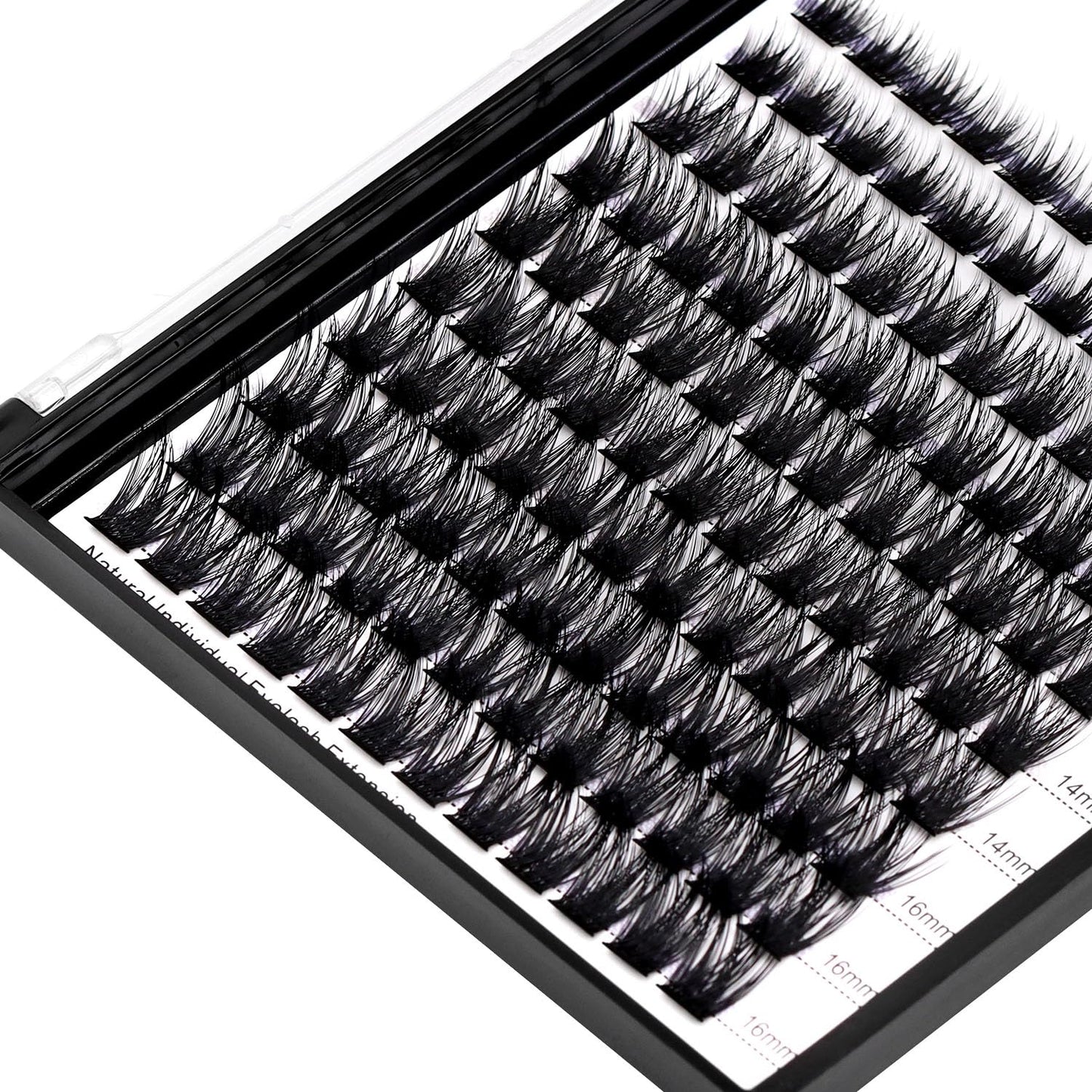 Dedila Large Tray-Grafted mixed 10-12-14-16mm Wide Stem Individual False Eyelashes120 Clusters D Curl Volume Eye Lashes Extensions +2 in 1 Bond&Seal+ 1pcs Tweezer (Lash Kit-mixed10-12-14-16mm)