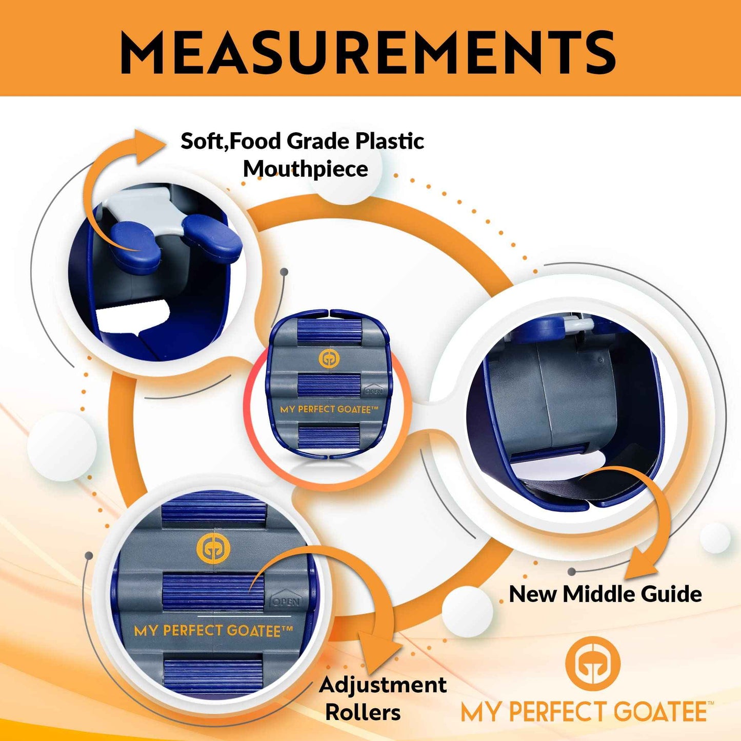 Mens Goatee Shaving Template - Create Perfectly Shaped Beards Every Time - Adjustable, Reduces Shaving Time - Shape Van Dyke, Circle Beard, Version 1.1 (2-pack)