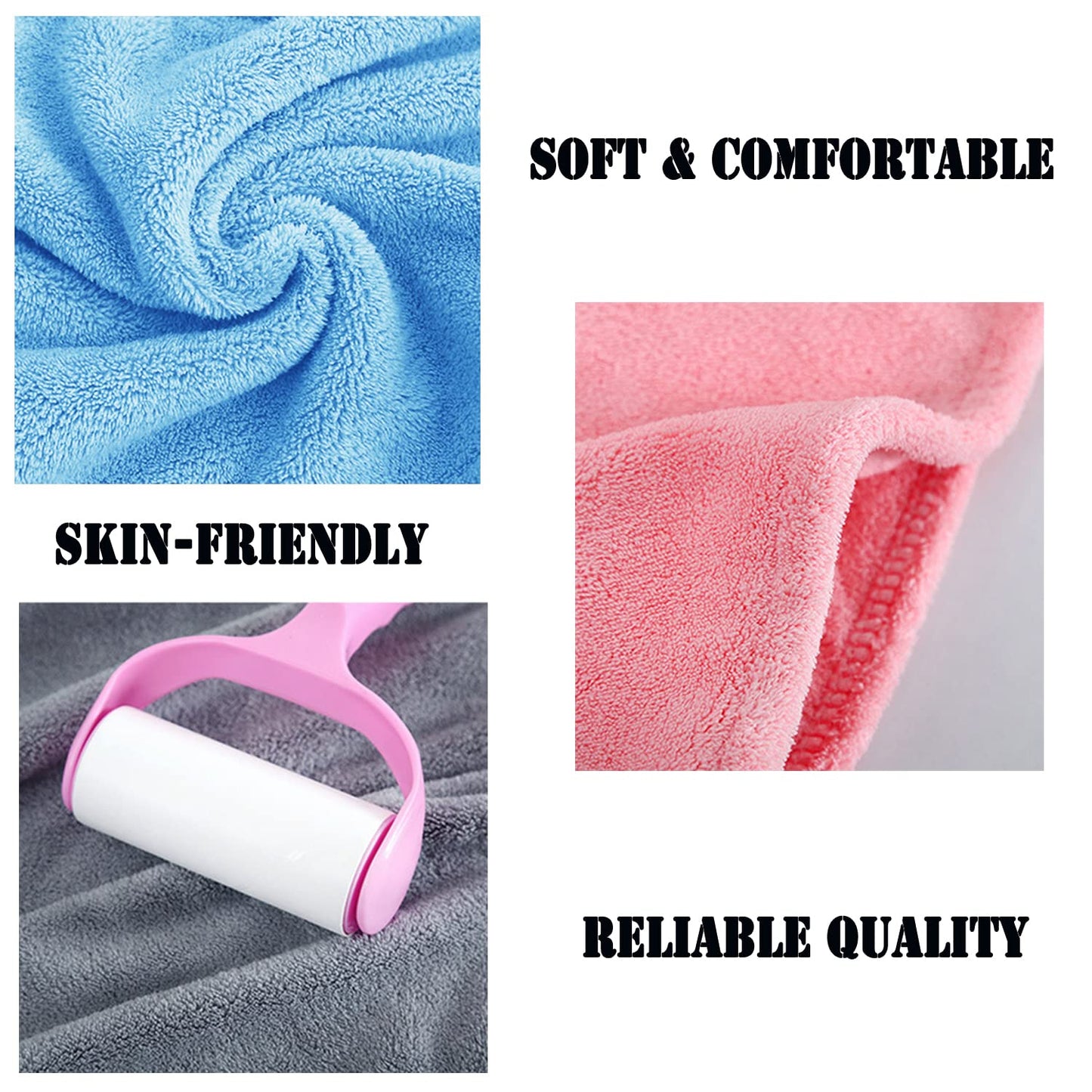 ELLEWIN Microfiber Hair Towel Wrap for Women 3 Pack,Hair Drying Turban with Button,Anti Frizz,Super Absorbent Quick Dry Hair Towels for Long Thick Short Hair