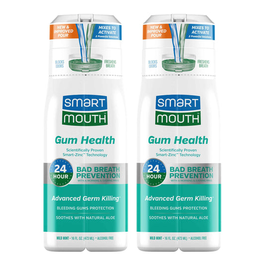 SmartMouth Gum Health Zinc Activated Breath Rinse 16oz, 2 Pack