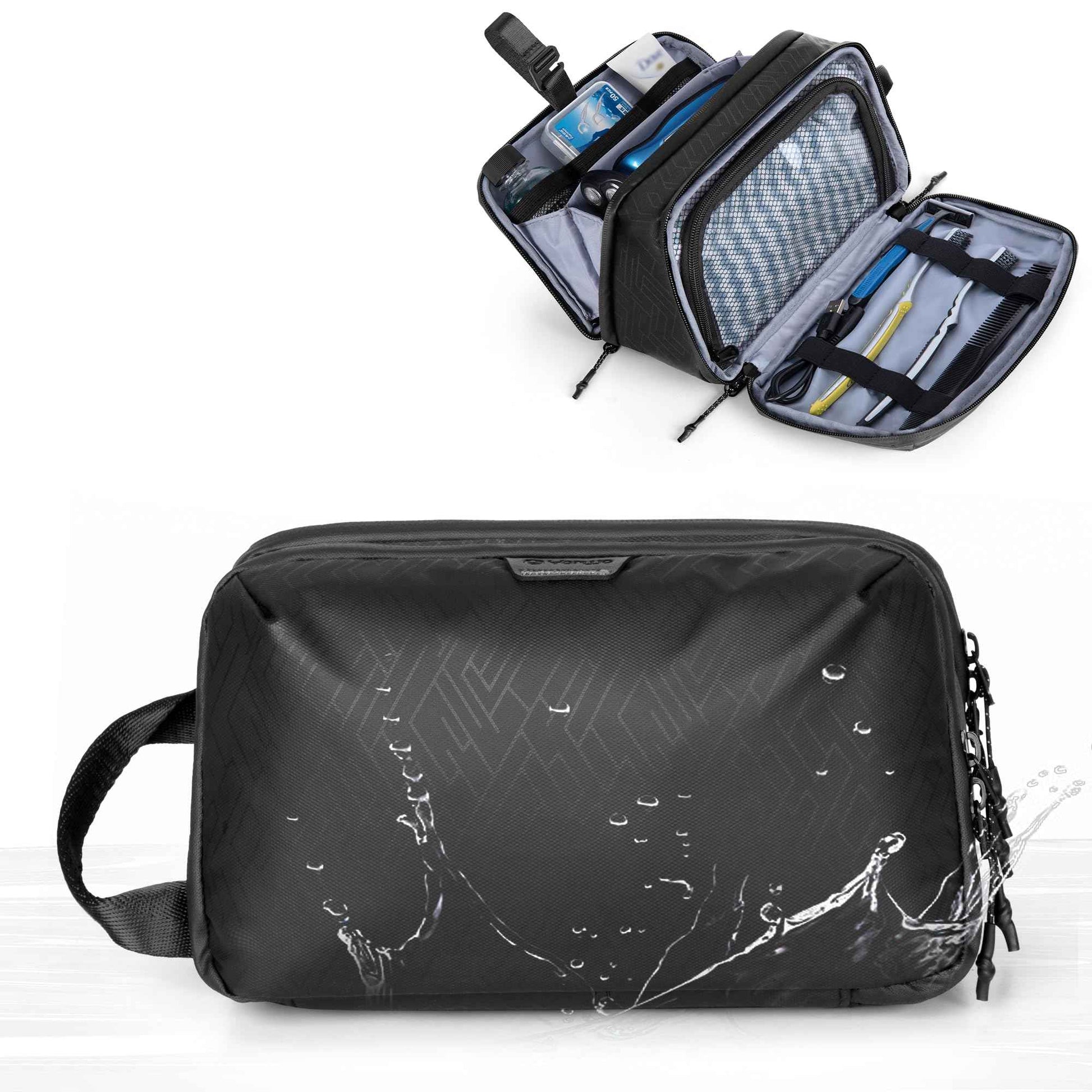 Yarwo Travel Toiletry Bag for Men, Hanging Dopp Kit Shaving Storage Case, Water-resistant Toiletry Organizer Hygiene Bag for Toiletries, Skincare, Razor, Makeup, Cosmetics, Shower Essentials