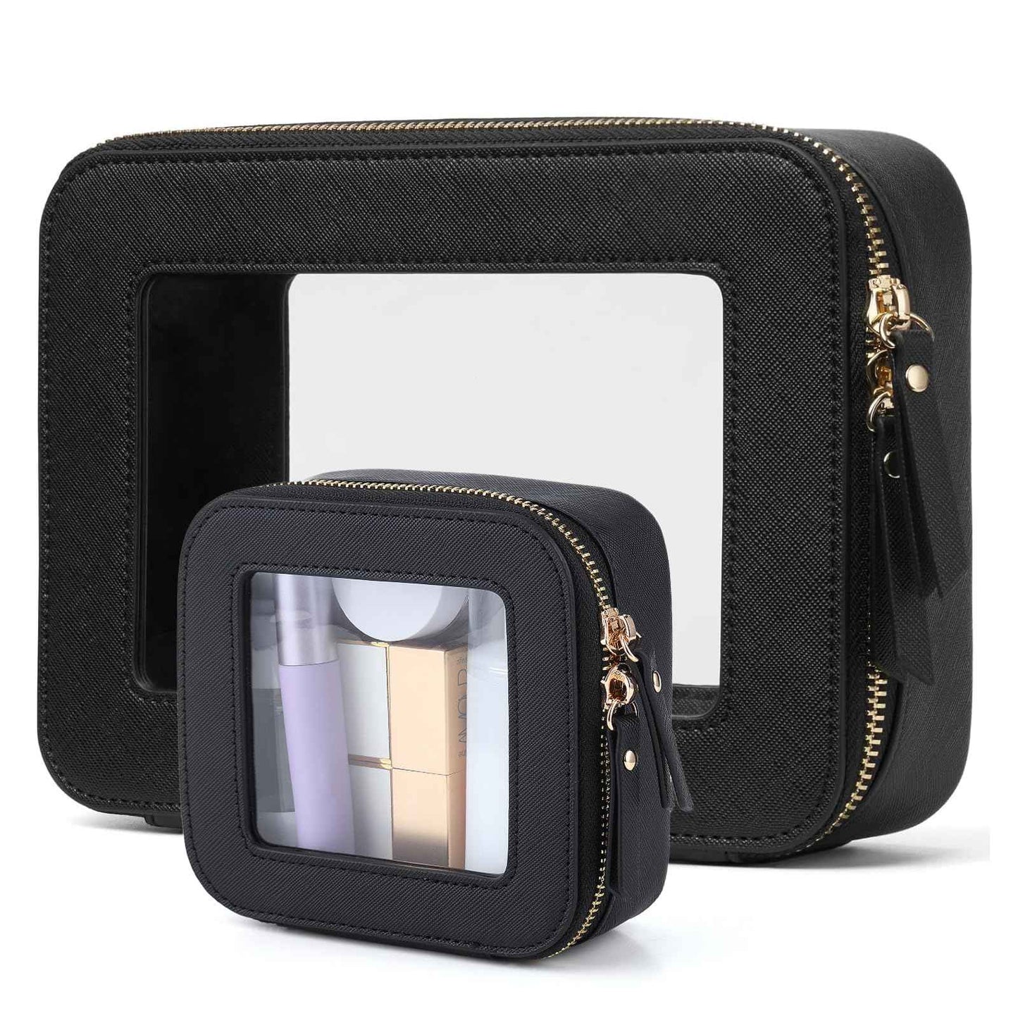 Clear Makeup Bag with Mini Cosmetic Bags,Travel Toiletry Bag for Women,Portable Cosmetic Bag Case, Transparent Waterproof Cosmetic Organizer Storage Bag for Women Men