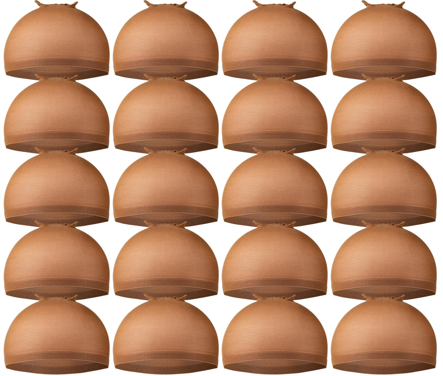 Teenitor Wig Caps, 20 Pack Stretchy Nylon Skin Tone Wig Application Caps for Women and Men - Brown