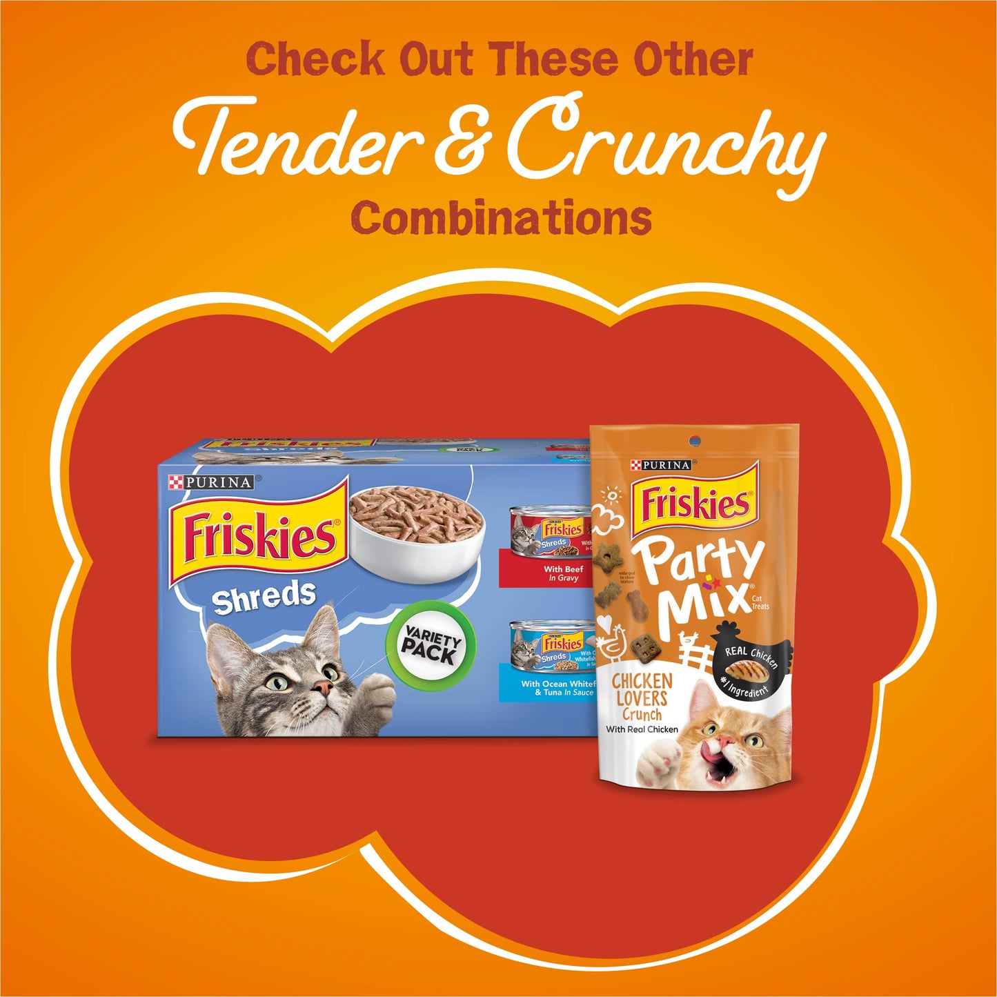 Purina Friskies Dry Cat Food, Tender & Crunchy Combo - (Pack of 4) 3.15 lb. Bags