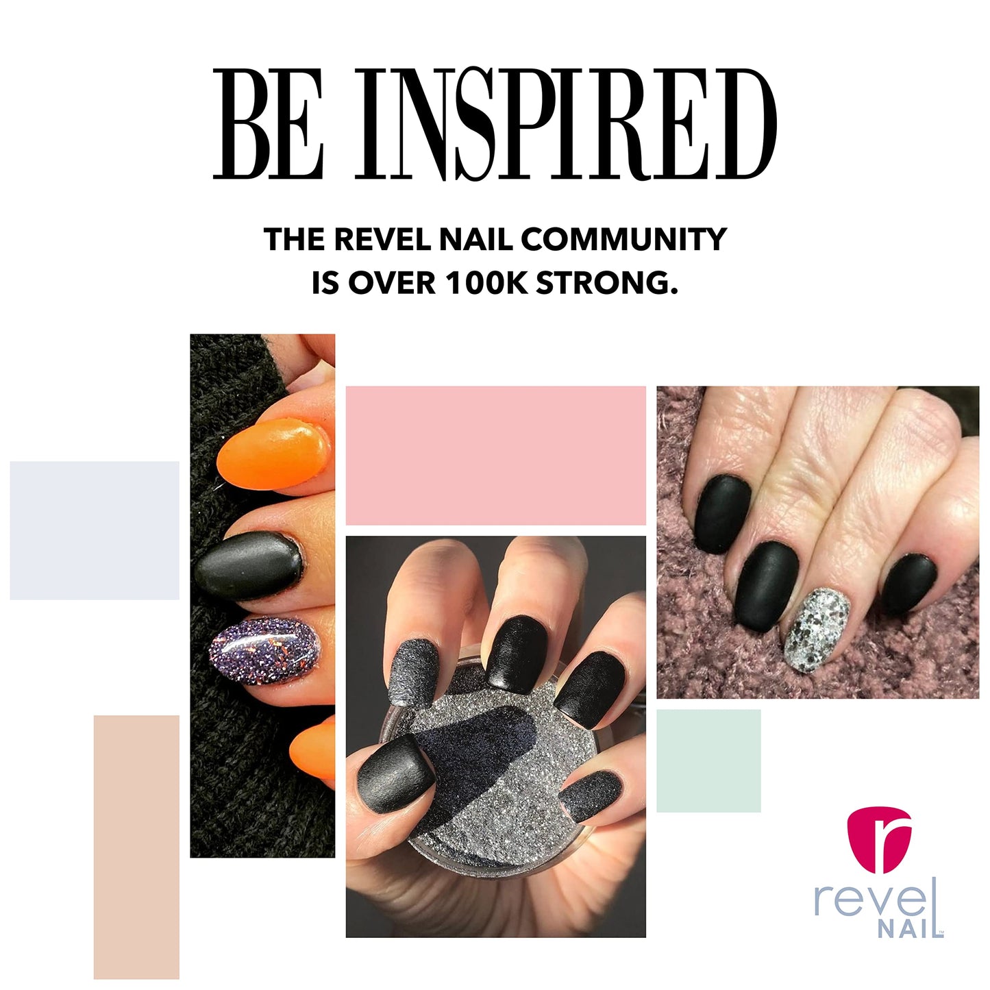 Revel Nail Dip Powder - Black Dip Powder for Nails, Chip Resistant Dip Nail Powder with Vitamin E and Calcium, DIY Manicure, Barbara