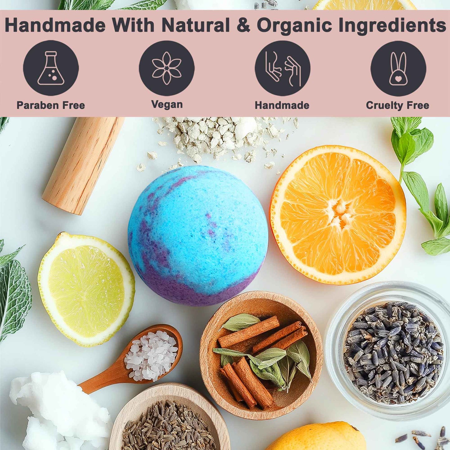 Luxury Bath Bombs for Women - Gift Set of 12 Large Bathbombs with Organic Essential Oils - Natural Vegan Soap for Moisturizing Fizzy Bubbles