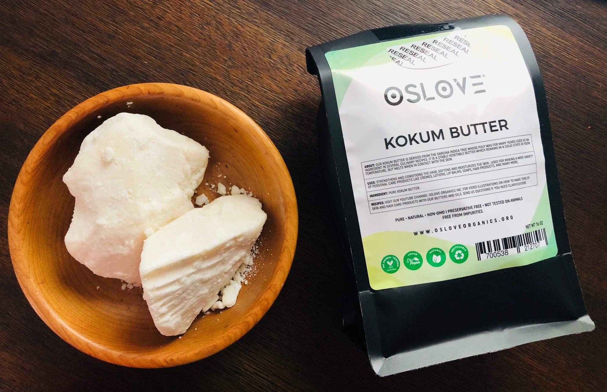 Oslove Organics Kokum Butter-Pure, Natural, Fresh, Thickener for Whipped Body Butters, Sunscreens, Soaps, Deodorants and Lotions | 1LB.