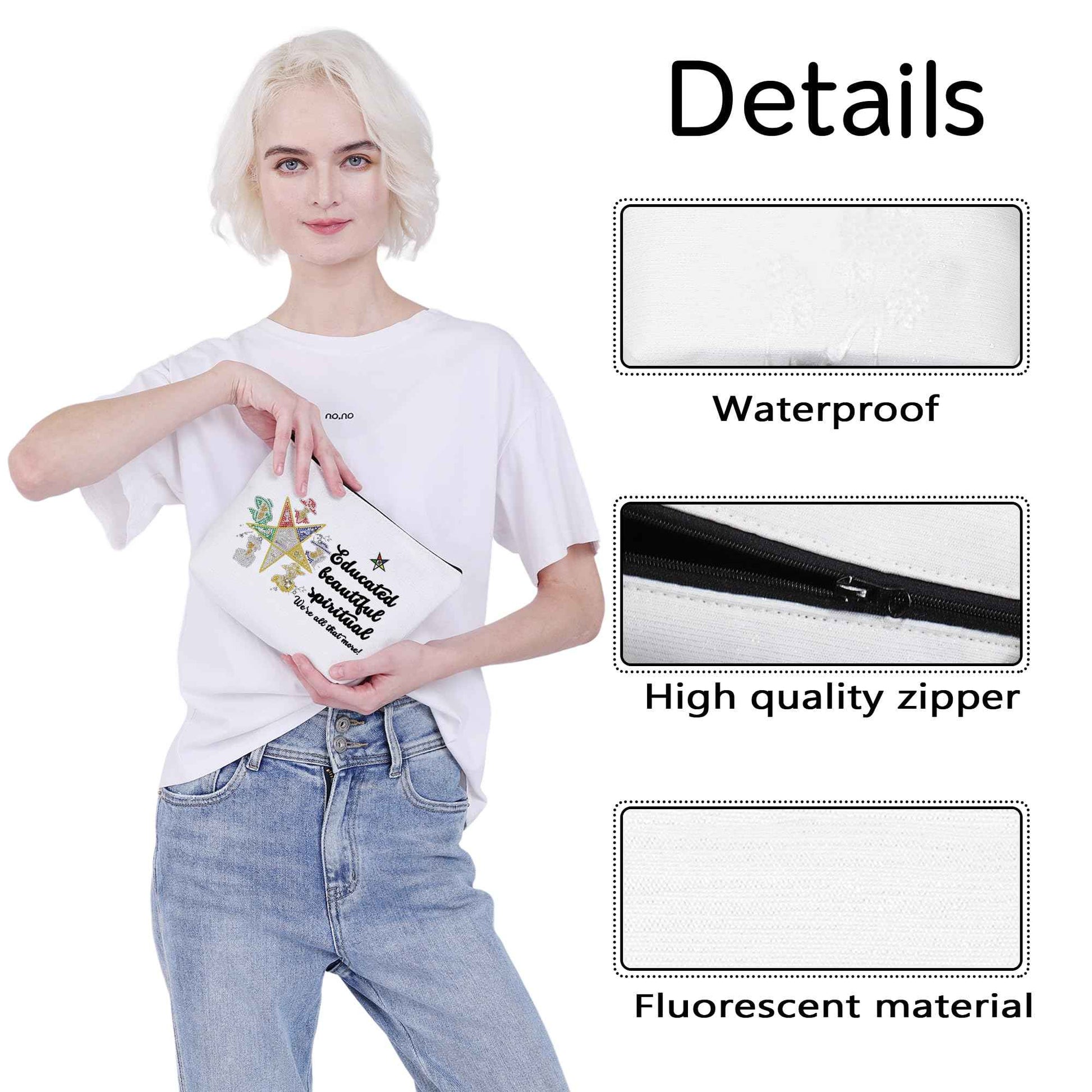 CMNIM Order Of The Eastern Star Gift Eastern Star Cosmetic Bag Educated Beautiful Spiritual Sister Sorority Gift for Diva