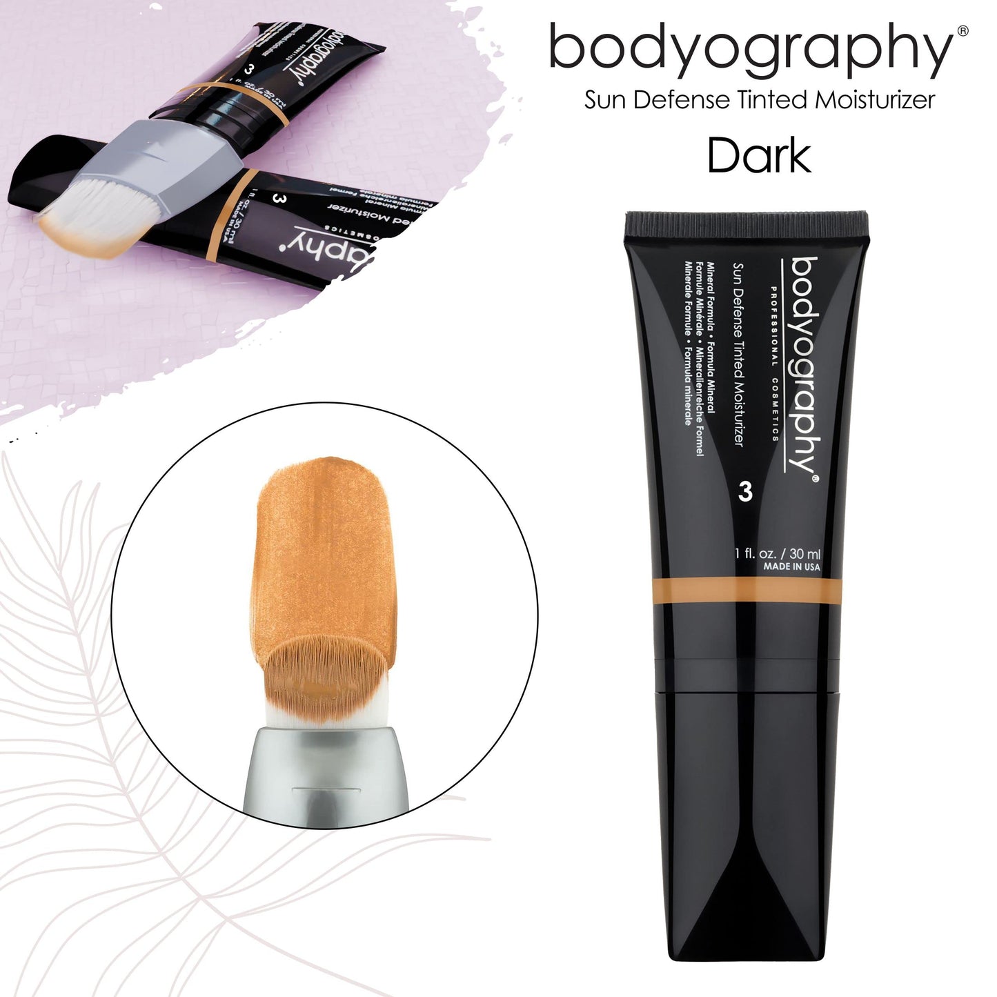 Bodyography Sun Defense Tinted Moisturizer - Nourishes and Defends Skin (Dark)