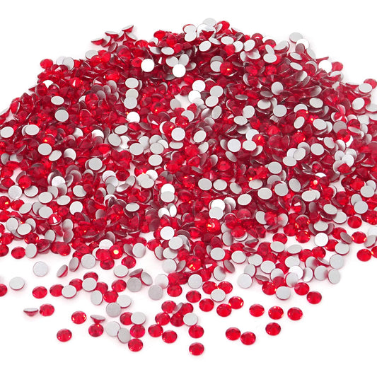 Honbay 1440PCS 5mm ss20 Sparkly Round Flatback Rhinestones Crystals, Non-Self-Adhesive (Red)