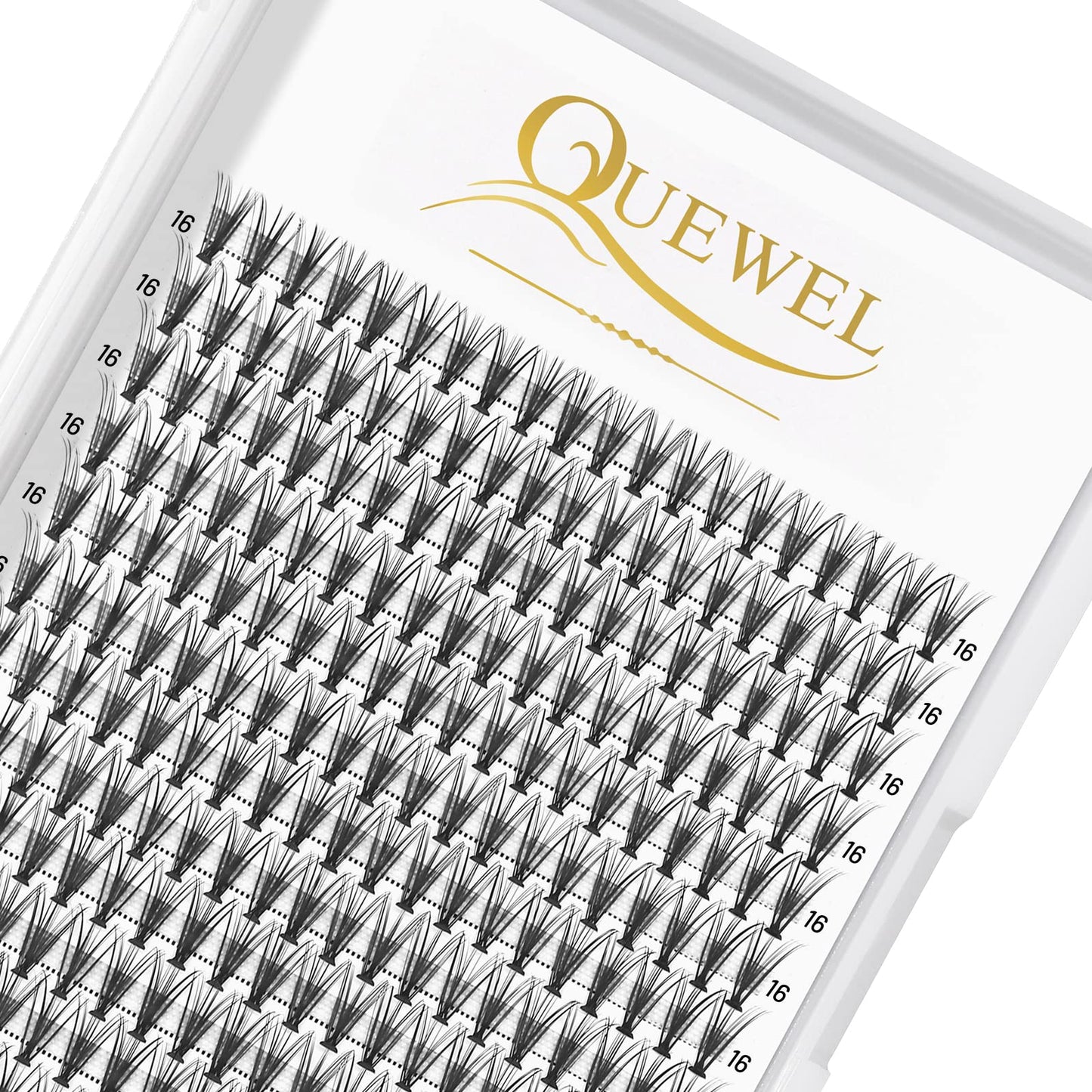 QUEWEL Cluster Lashes 240Pcs Individual Lashes 20D 0.07C Curl 16mm Knot-Free Lash Extensions Clusters Lashes Soft&Natural False Eyelashes Individual DIY Eyelash Extension at Home(20D 0.07C 16)