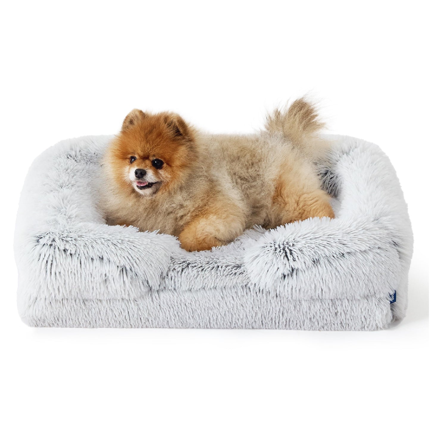 Bedsure Small Orthopedic Dog Bed - Washable Calming Dog Sofa Beds for Small Dogs, Supportive Foam Pet Couch Bed with Removable Washable Cover, Waterproof Lining and Nonskid Bottom Couch, Misty Grey