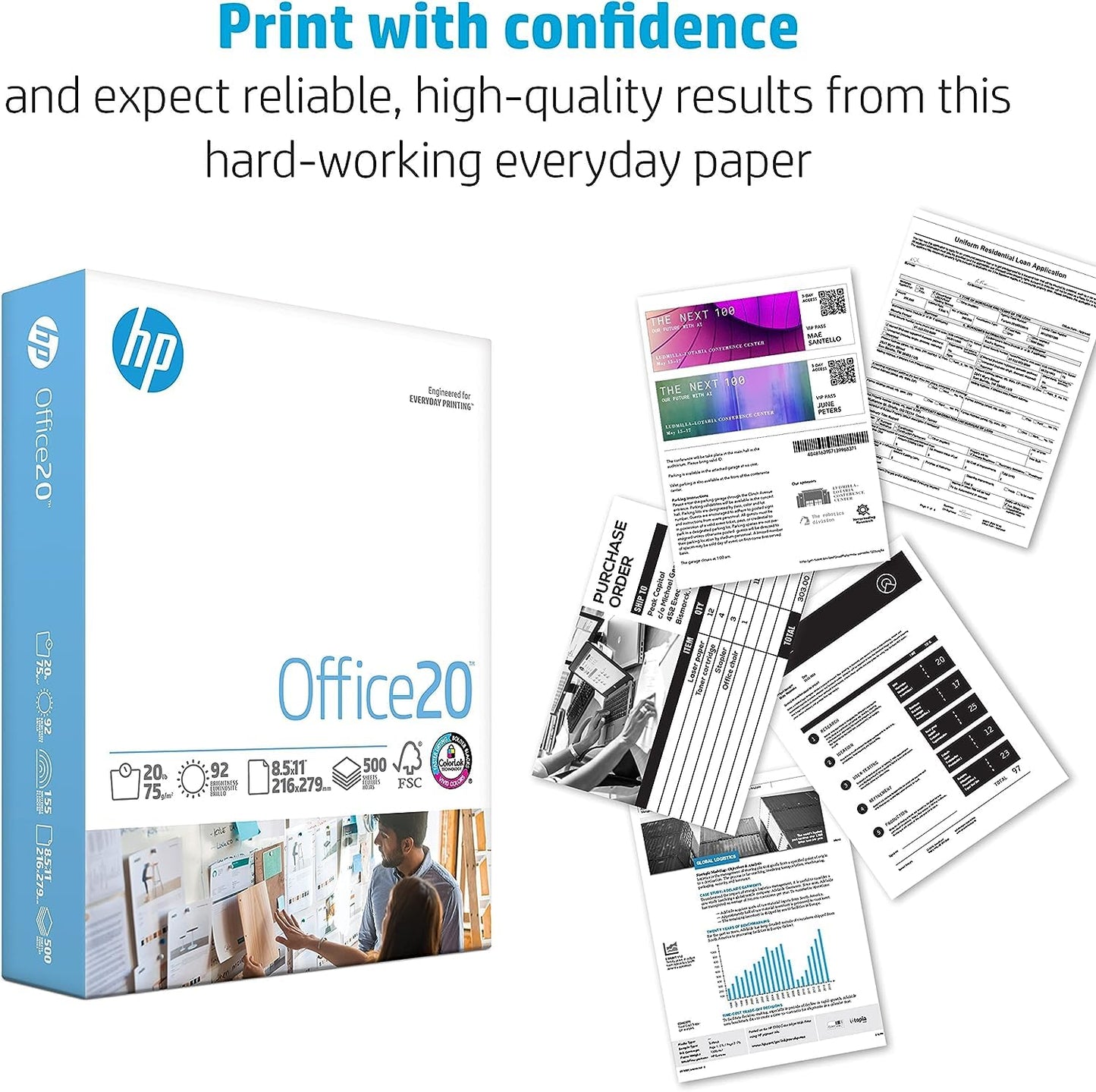 HP Printer Paper 8.5 x 11 Office 20 lb 92 Bright - 1 Truckload, 4200000 sheets, 21 pallets FSC Certified Copy Paper