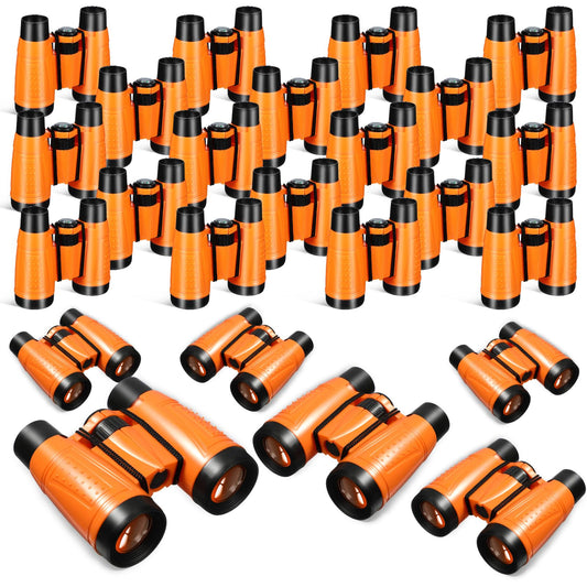 Libima 24 Pcs Binoculars for Kids Educational Compact Kids Binoculars with Neck String Toddler Binoculars for Boys Girls Learning Bird Watching Camping Hiking Travel Safaris Birthday Gifts (Orange)