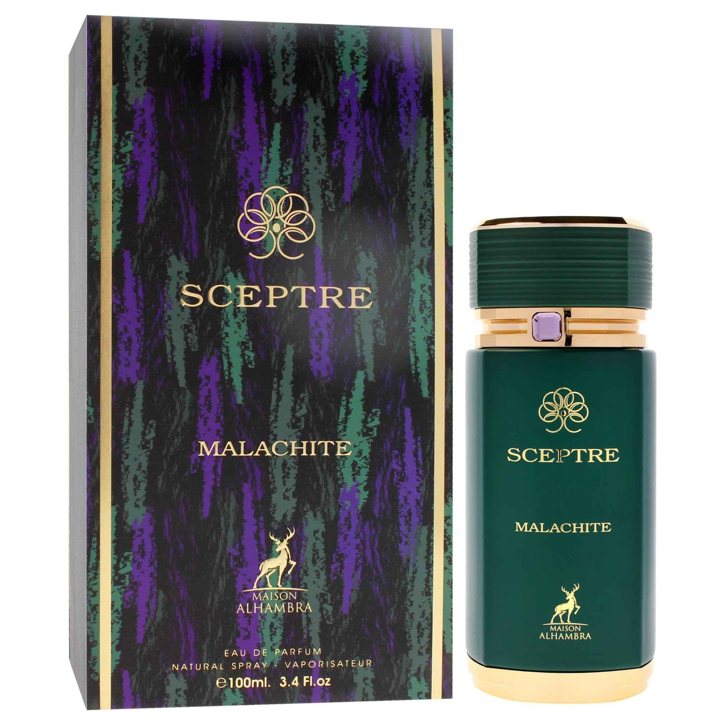 Maison Alhambra Sceptre Malachite for Unisex Eau de Parfum Spray, 3.4 Ounce / 100 ml