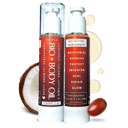 Bio+ Skin Moisturizer Body Oil for Women - Coconut, Jojoba, Olive & Almond Oils for Scars & Stretch Marks, Vanilla Scent & Vitamin E, Bio Oil Skincare, Stretch Mark Treatment