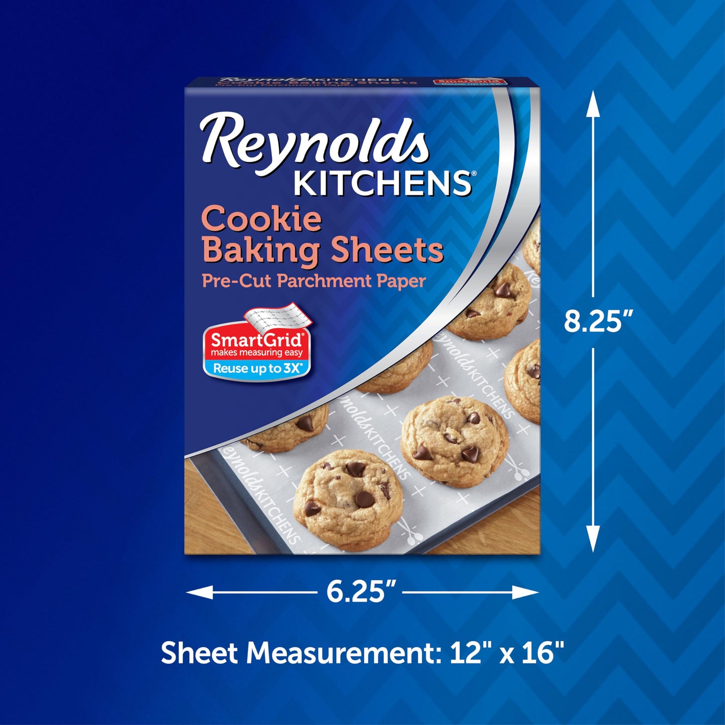 Reynolds Kitchens Cookie Baking Sheets, Pre-Cut Parchment Paper,25 Count (Pack of 4), 100 Total Sheets