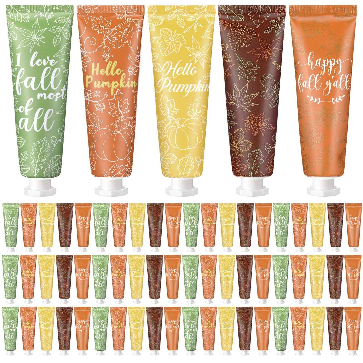 60 Pcs Thanksgiving Fall Hand Cream Bulk, Mini Pumpkin Lotion, 30ml Natural Botanical Fragrance Fall Lotion for Chapped Hands, Thanksgiving Favors, Employee Gifts, Baby Shower, Travel, Work, Team