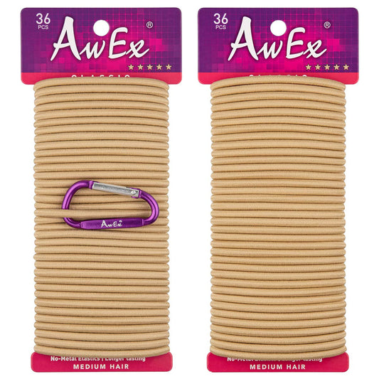 AwEx Strong Blonde Hair Ties - 72 PCS 4 mm Regular Loop - Gold Hair Bands - No Metal Hair Elastics -No Pull Ponytail Holder