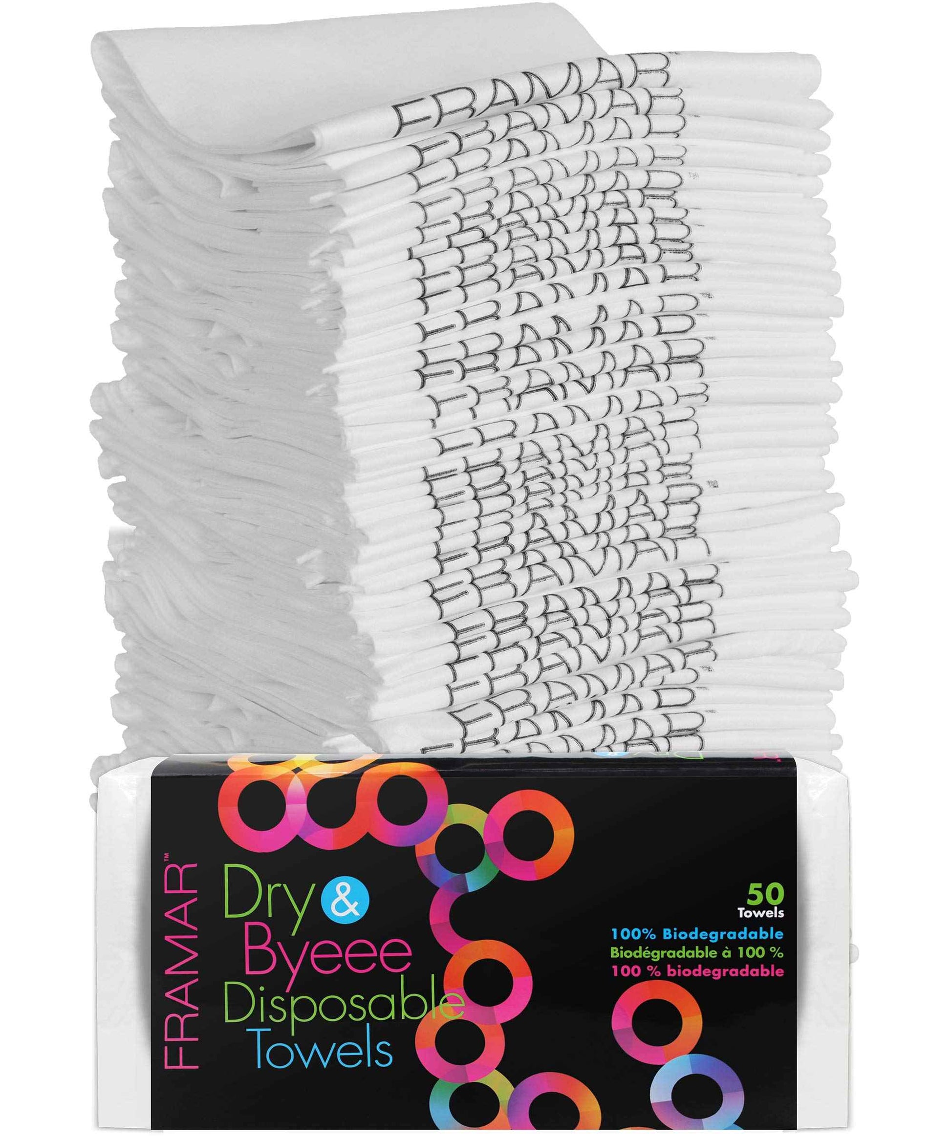 FRAMAR Biodegradable Salon Towels for Hair Stylist – Hair Towels for Women, Disposable Towel, Salon Towel, for Spa, Barber, Gym, Super Absorbent and Extra Soft – 50 Count