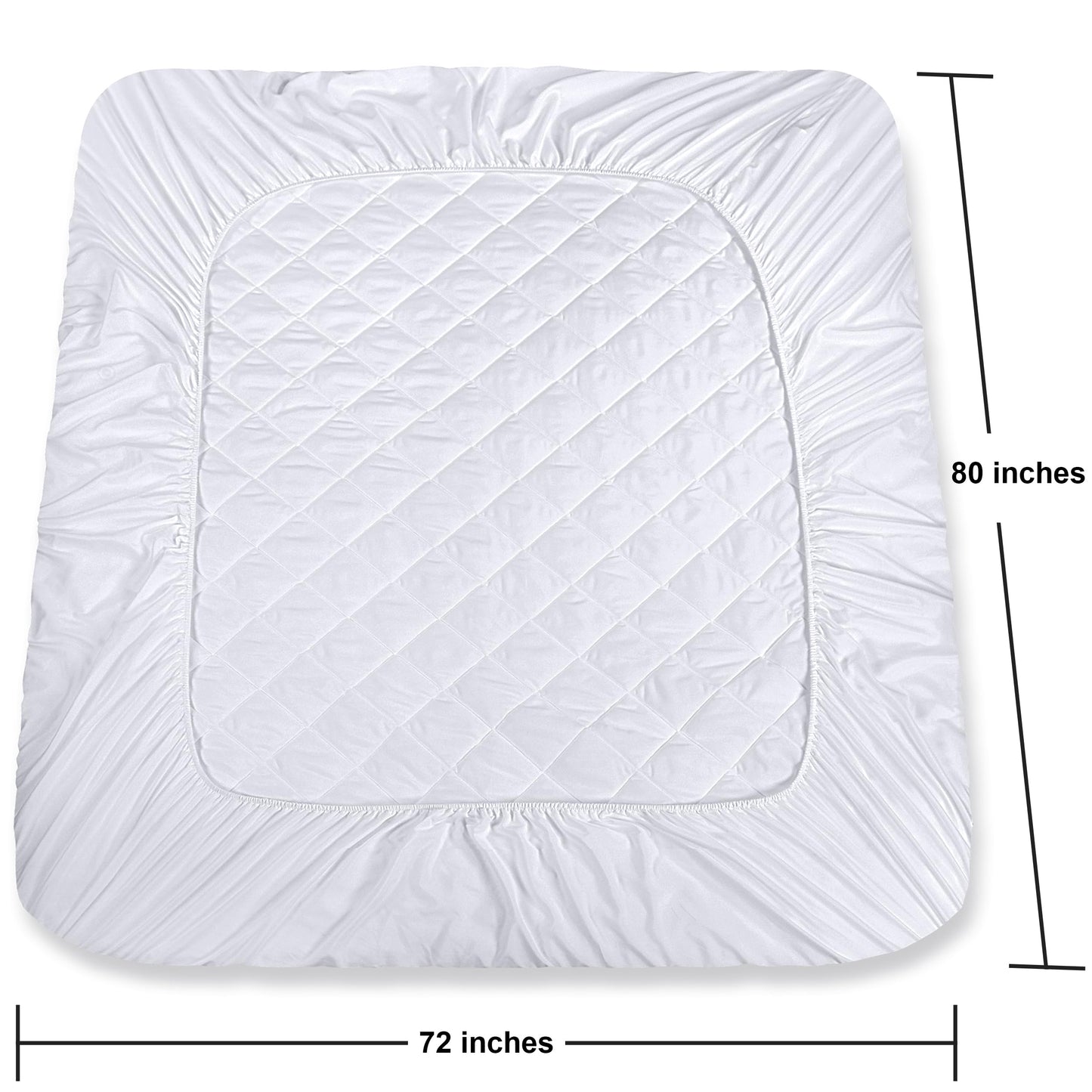 Utopia Bedding Quilted Fitted Mattress Pad (RV King) - Elastic Fitted Mattress Protector - Mattress Cover Stretches up to 16 Inches Deep - Machine Washable Mattress Topper