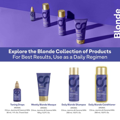 Colorproof Daily Blonde Conditioner 8.5 Fl. Oz. Purple Conditioner for Blonde Hair with Citrus, Jasmine & Coconut Milk Scent, Sulfate Free Conditioner for Detangling and Toning