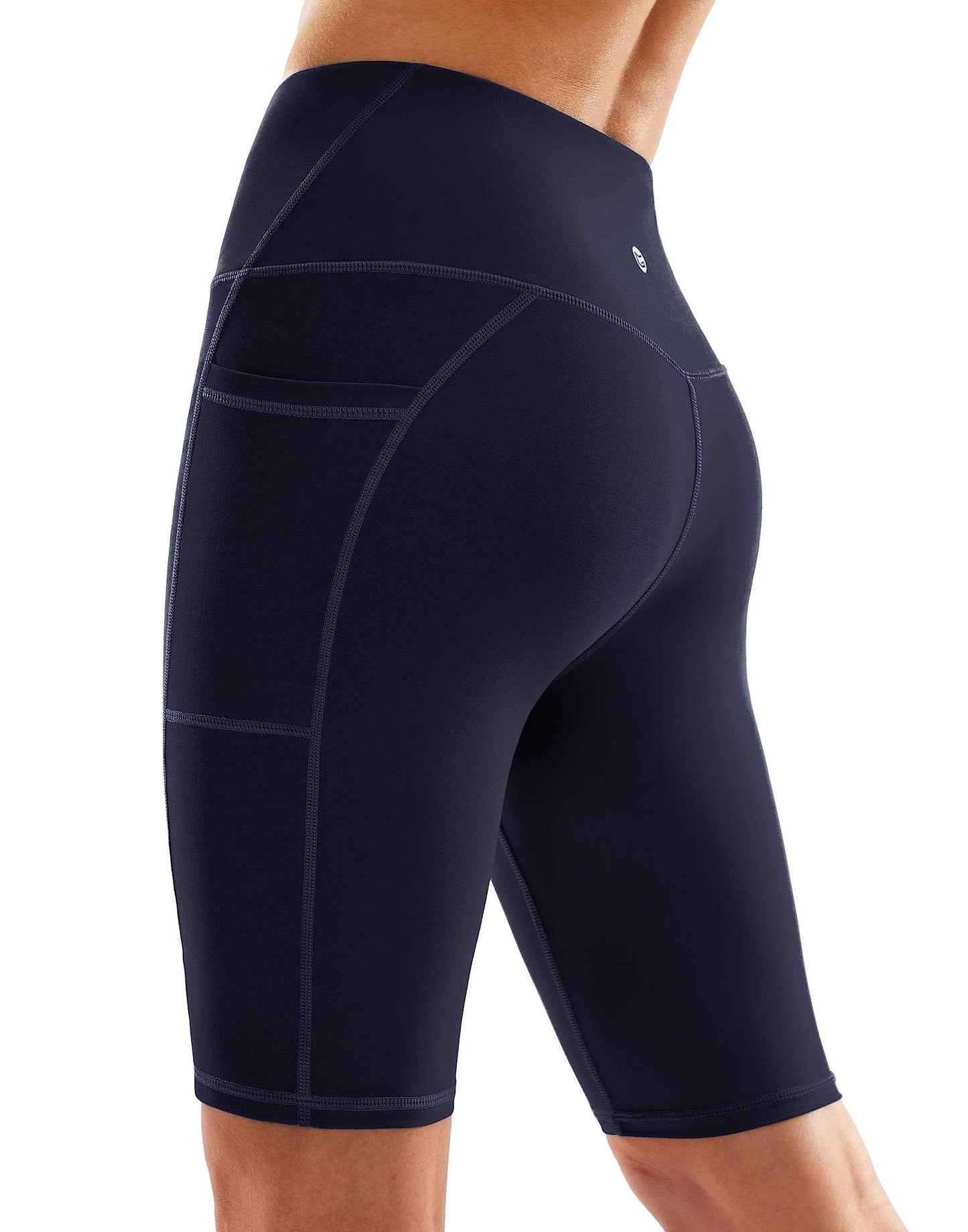 G Gradual Women's 9" High Waisted Swim Board Shorts Tummy Control Swimsuit Bottoms for Women with Liner Pockets(Navy,M)