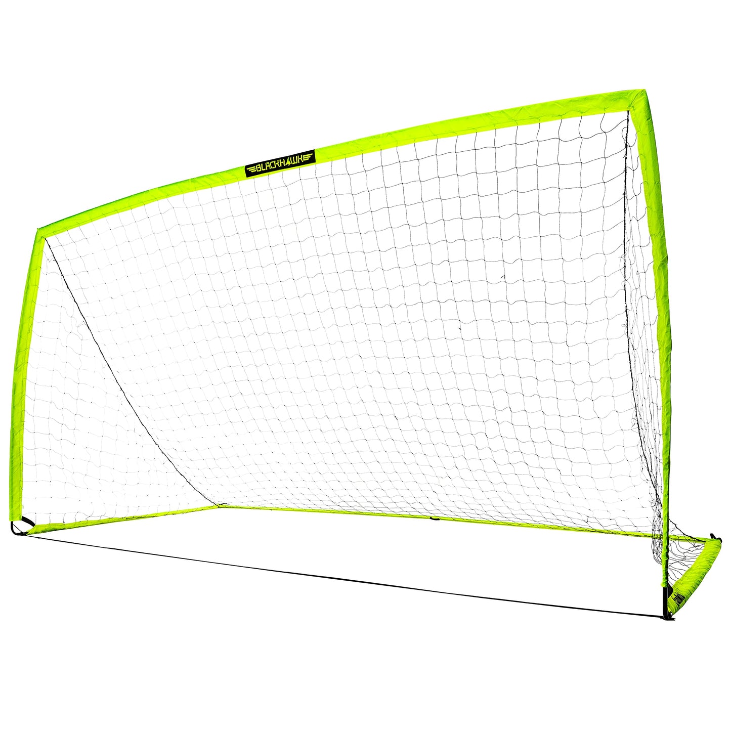 Franklin Sports Blackhawk Portable Soccer Goal, 12' x 6.5', Optic Yellow - Durable Fiberglass, All-Weather Netting, Pop Up, Folding, Official Size, Includes Tie-Down Stakes & Carry Bag