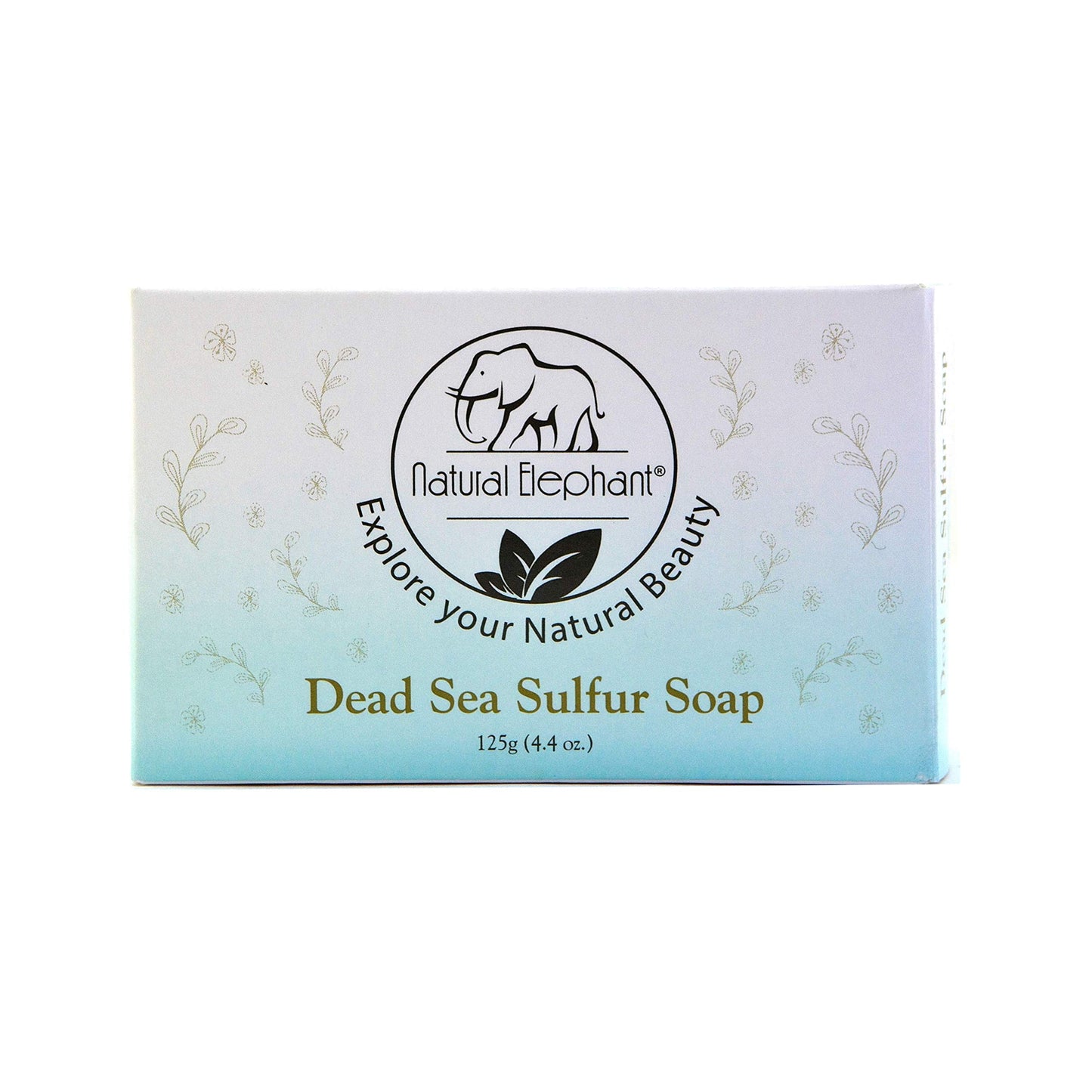 Natural Elephant Dead Sea Sulfur Soap 4.4 oz with Dead Sea Salt, Aloe Vera, Sulphur Face and Body Cleanser Bar for All Skin Types