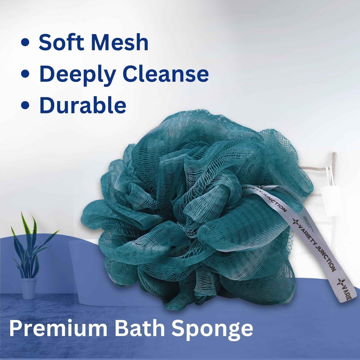 Dr. Teal's Lavender Foaming Bath 34 oz (Pack of 2) with Variety Junction Premium Bath and Shower Sponge, Soothing & Relaxing, Bubble Bath, Soaking Bath, Men's and Women's, Clear