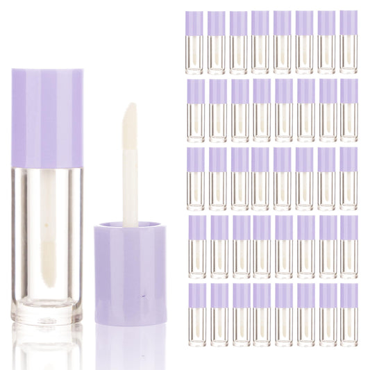 COSIDEA 40PCS Empty Purple Mini Lip Gloss Tubes 2.5ml 0.08 OZ lipgloss Tube with Wand Applicator for Lip oil tint bottles container