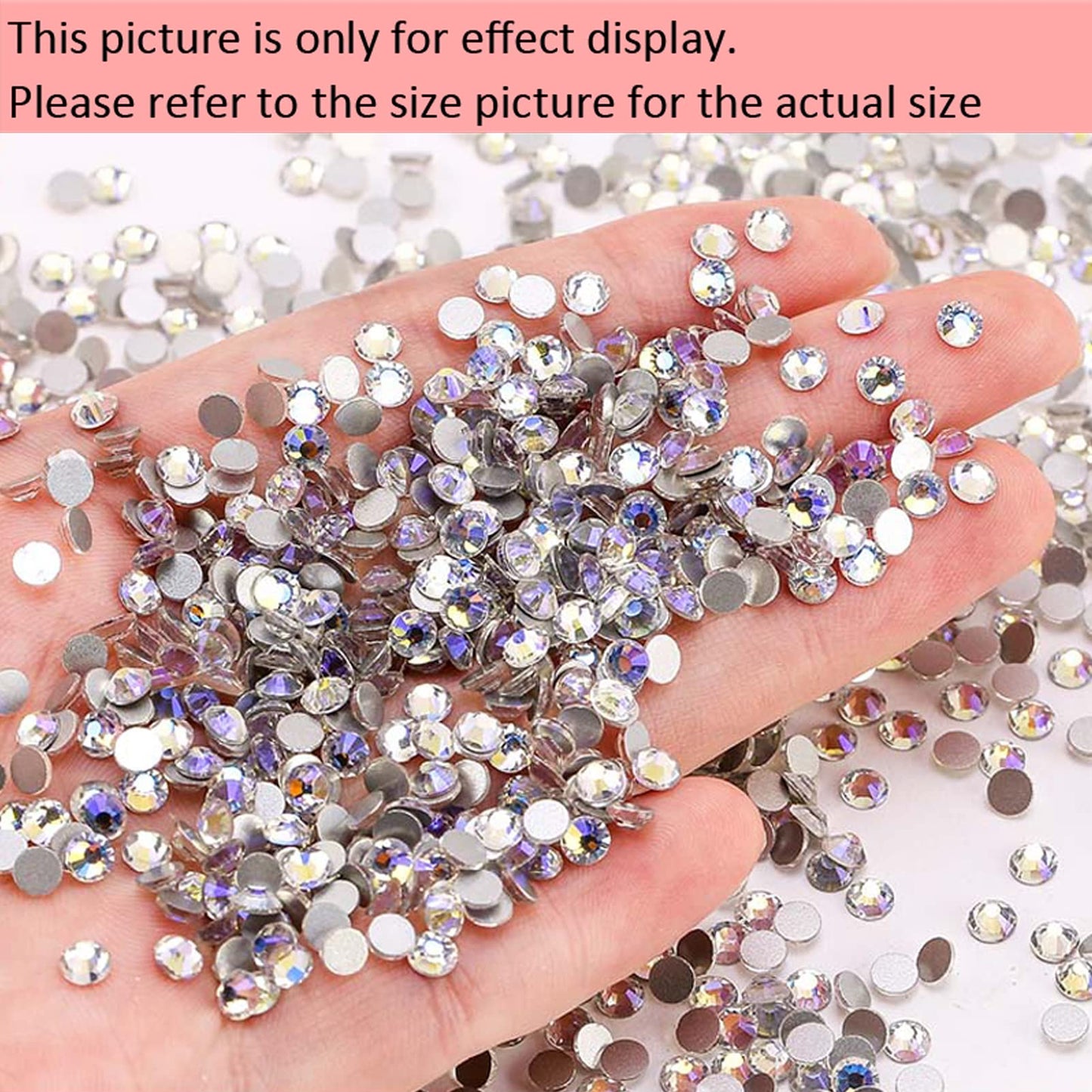 Dowarm 1440 Pieces SS16 Flatback Rhinestones, 4MM Flatback Crystal Rhinestones for Craft Nails Dance Costumes, Flat Back Nail Crystals, Non Hotfix Rhinestones (SS16 / 4MM, Blue Moonlight)