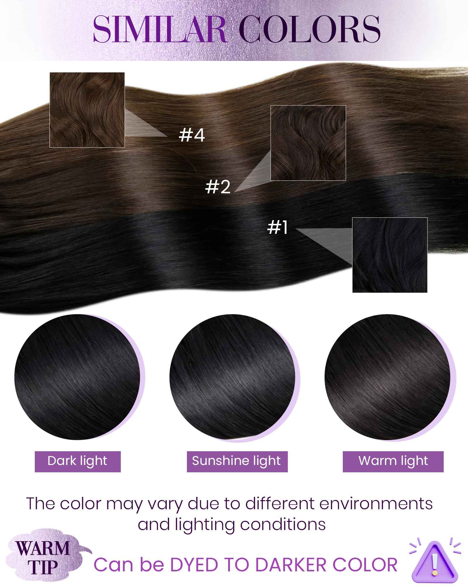 LaaVoo Micro Loop Hair Extensions Real Human Hair Black Micro Link Hair Extensions Human Hair 22 inch Jet Black Pre Bonded 50g/50s