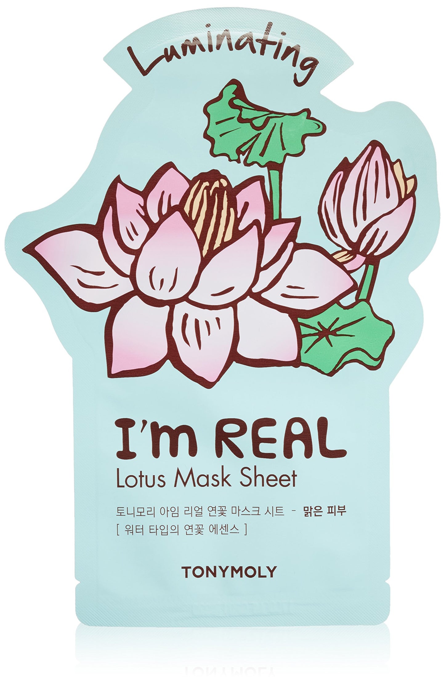 TONYMOLY I'm Real Lotus Luminating Tee Mask, Pack of 1