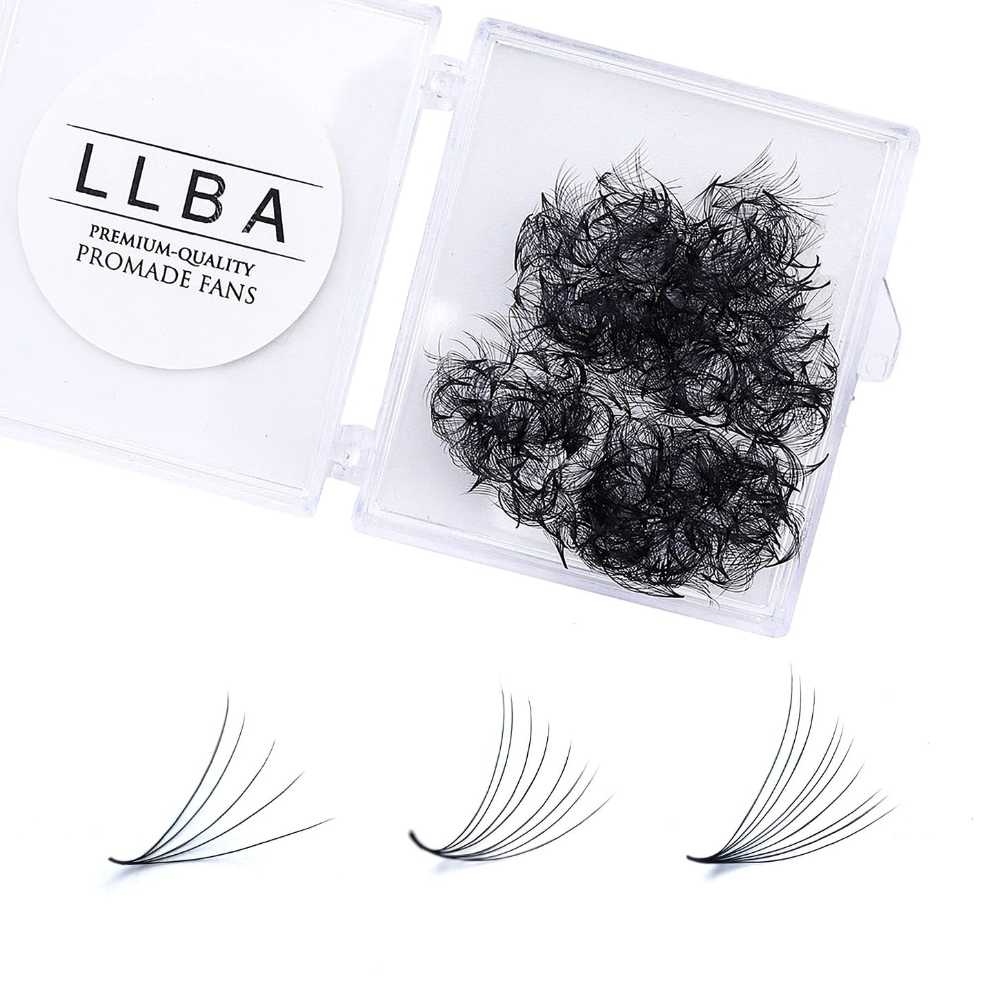 LLBA Promade Fans | Handmade Volume Eyelashes | Multi Selections From 3D To 16D | C CC D DD L M Curl | Thickness 0.03 ~ 0.1 mm | 8 - 20mm Length | Long Lasting | Easy Application (5D-0.05 C 13 mm)