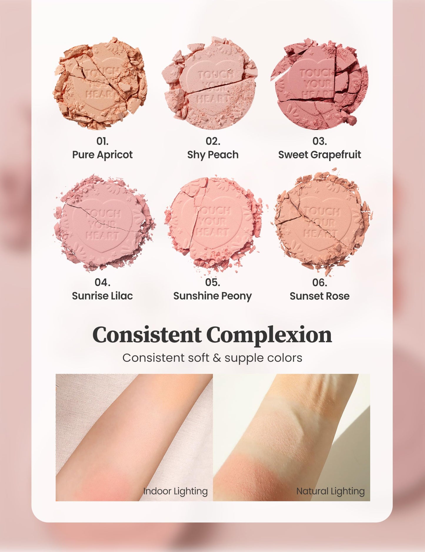 MILKTOUCH Touch My Cheek in Bloom Blush Sunset Rose | Face Blushes Compact Powder Makeup | Shimmer Powder Blush Oil Absorbing Powder Compact | Face Powder for Oily Skin Korean Blush (0.18 oz)