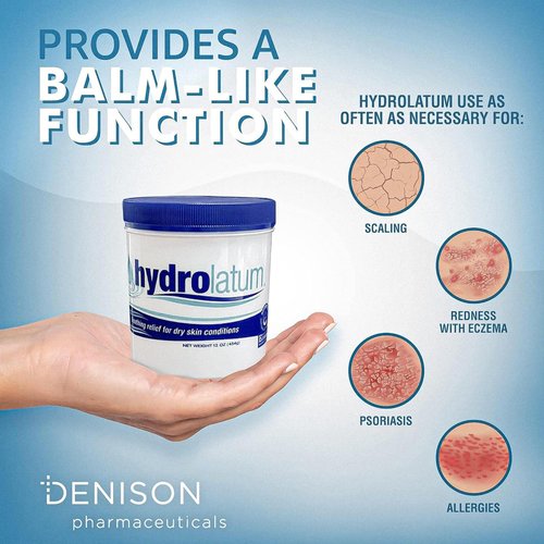 Hydrolatum 12oz Moisturizing Cream Tub: Daily hydration for extremely dry skin. Gentle relief for both children and adult without leaving an oily residue. Non-greasy formula and soothing cream on hand
