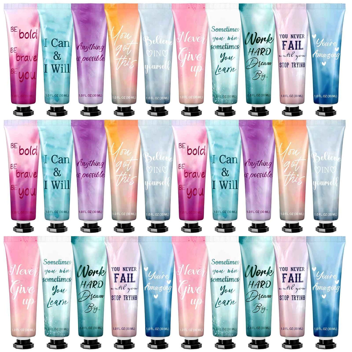 30 Pack Christmas Employee Appreciation Team Gift Bulk Travel Size Hand Cream Inspirational Natural Fragrance Hand Lotion Xmas Winter Thank You Gift for Women Teacher Nurse Coworker Staff Baby Shower