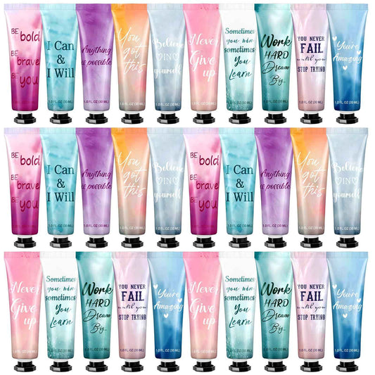 30 Pack Christmas Employee Appreciation Team Gift Bulk Travel Size Hand Cream Inspirational Natural Fragrance Hand Lotion Xmas Winter Thank You Gift for Women Teacher Nurse Coworker Staff Baby Shower