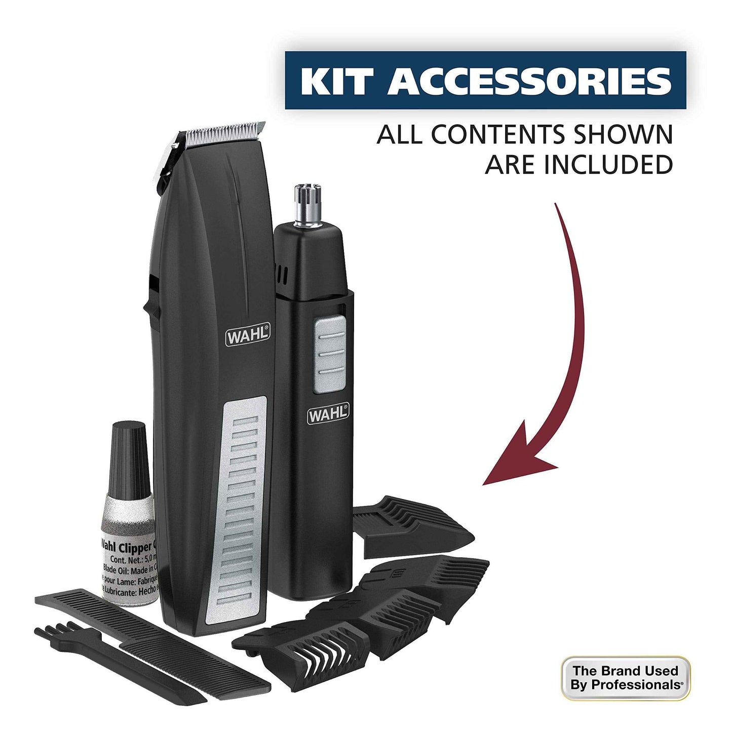 Wahl Cordless Beard Trimmer w/Ear/Nose/Brow Trimmer