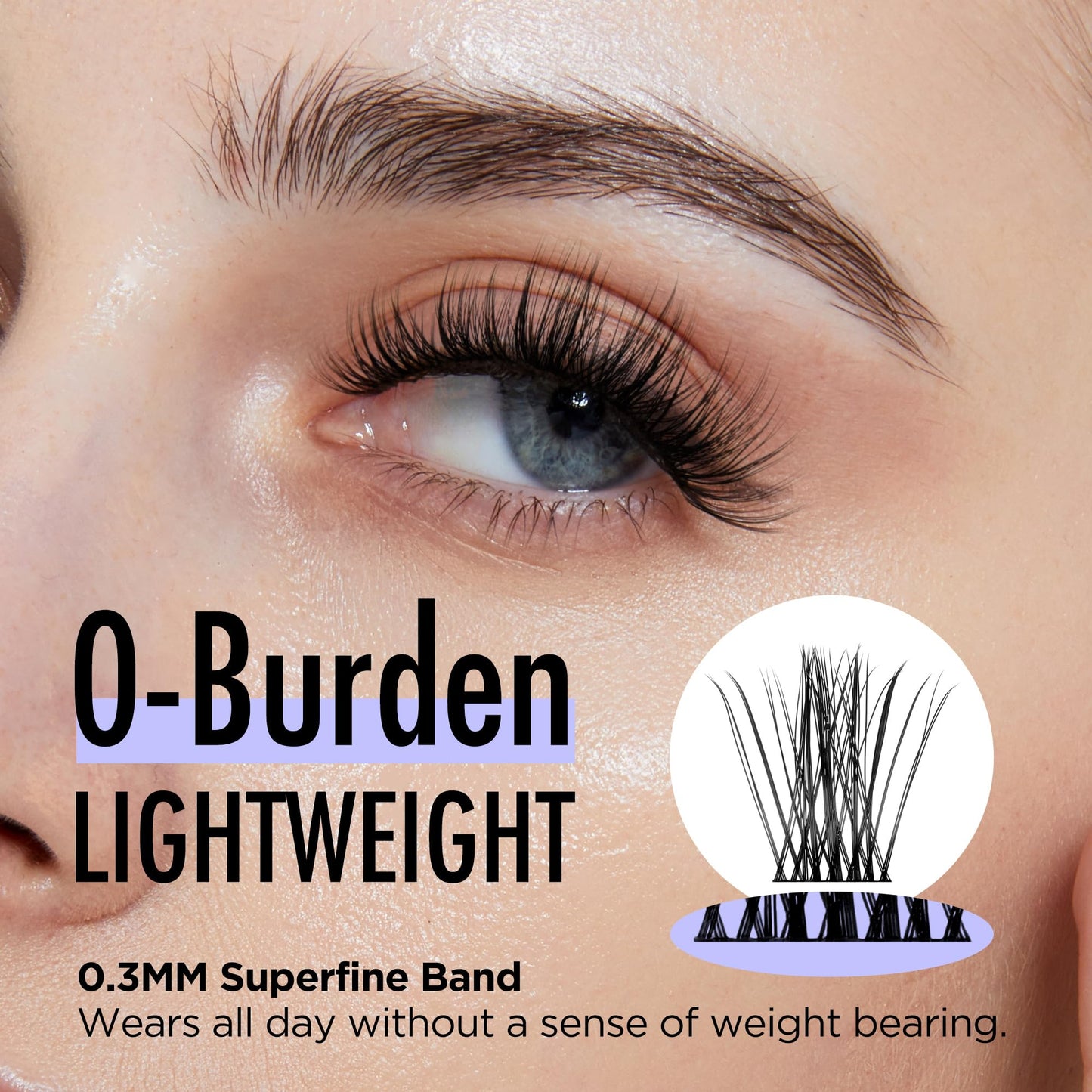 BEYELIAN Lash Clusters D Curl Cluster Eyelash Extensions 10-16mm Mixed 144 Pcs Lash Extension Clusters Black Super Thin Band Cluster Lashes Fluffy Dense Volume Easy to Apply DIY at Home (719)