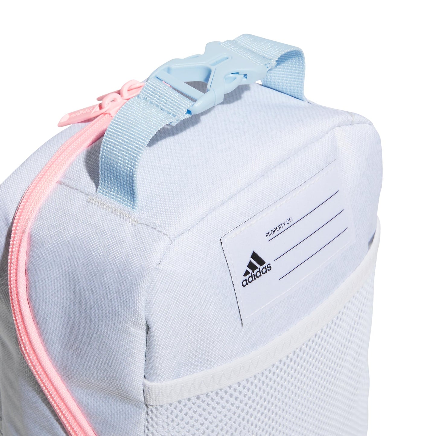 adidas Santiago Insulated Lunch Bag (6.5L) with Clip Lock Handle, Twill White/Clear Sky Blue/Pink Spark, One Size