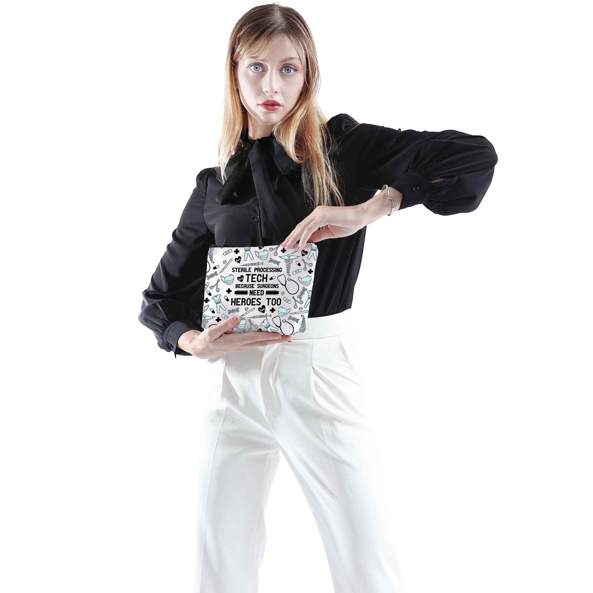 POFULL Sterile Processing Tech Gift Sterile Processing Tech Because Surgeons Need Heroes Too Cosmetic Bag Surgical Tech Gift (Sterile Processing Tech Cosmetic Bag)