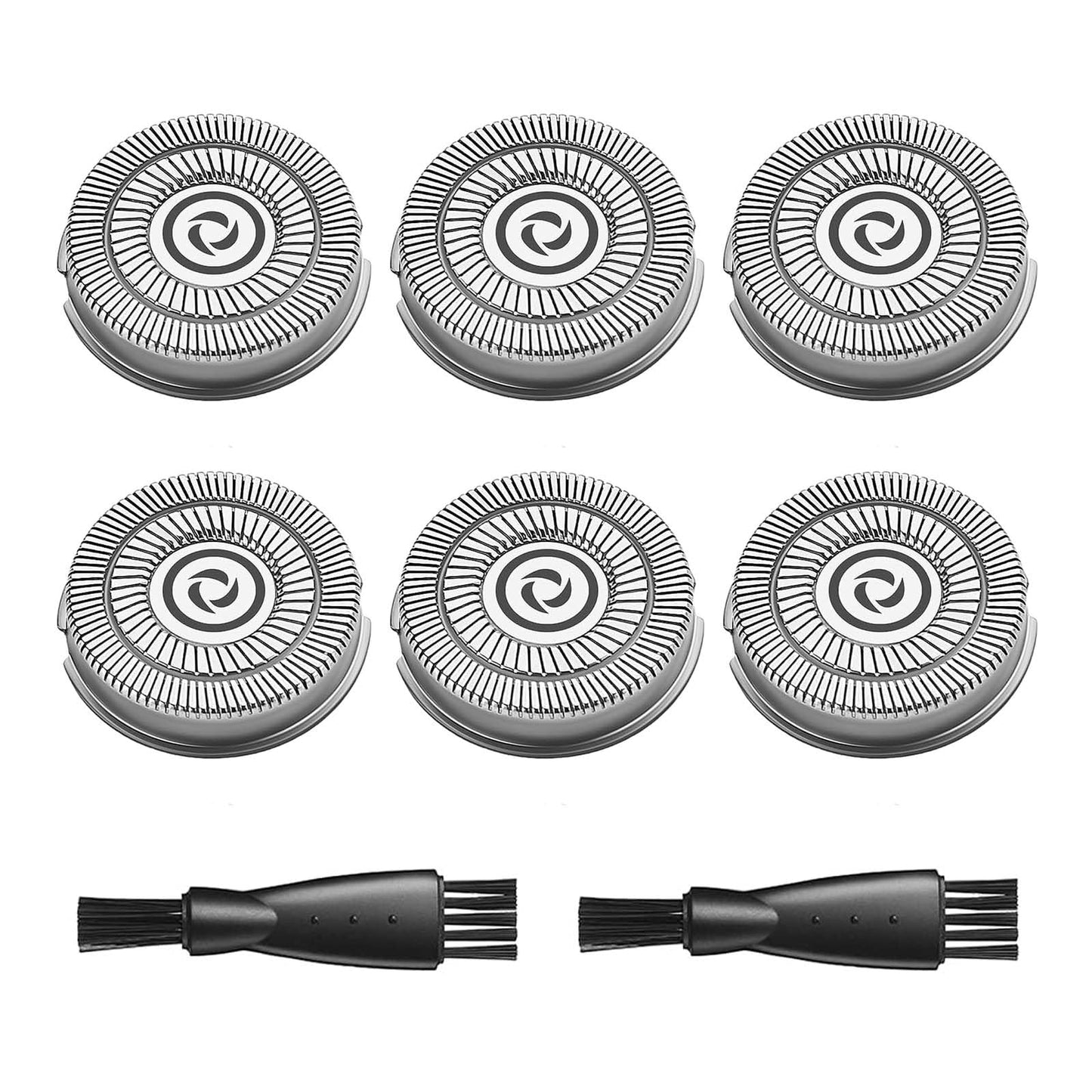 6 Pack Electric Razor Replacement Blades for Pritech Electric Shaver rsm-1505 Replacement Heads, 2 Cleaning Brush