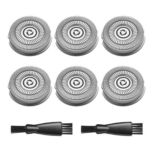 6 Pack Electric Razor Replacement Blades for Pritech Electric Shaver rsm-1505 Replacement Heads, 2 Cleaning Brush