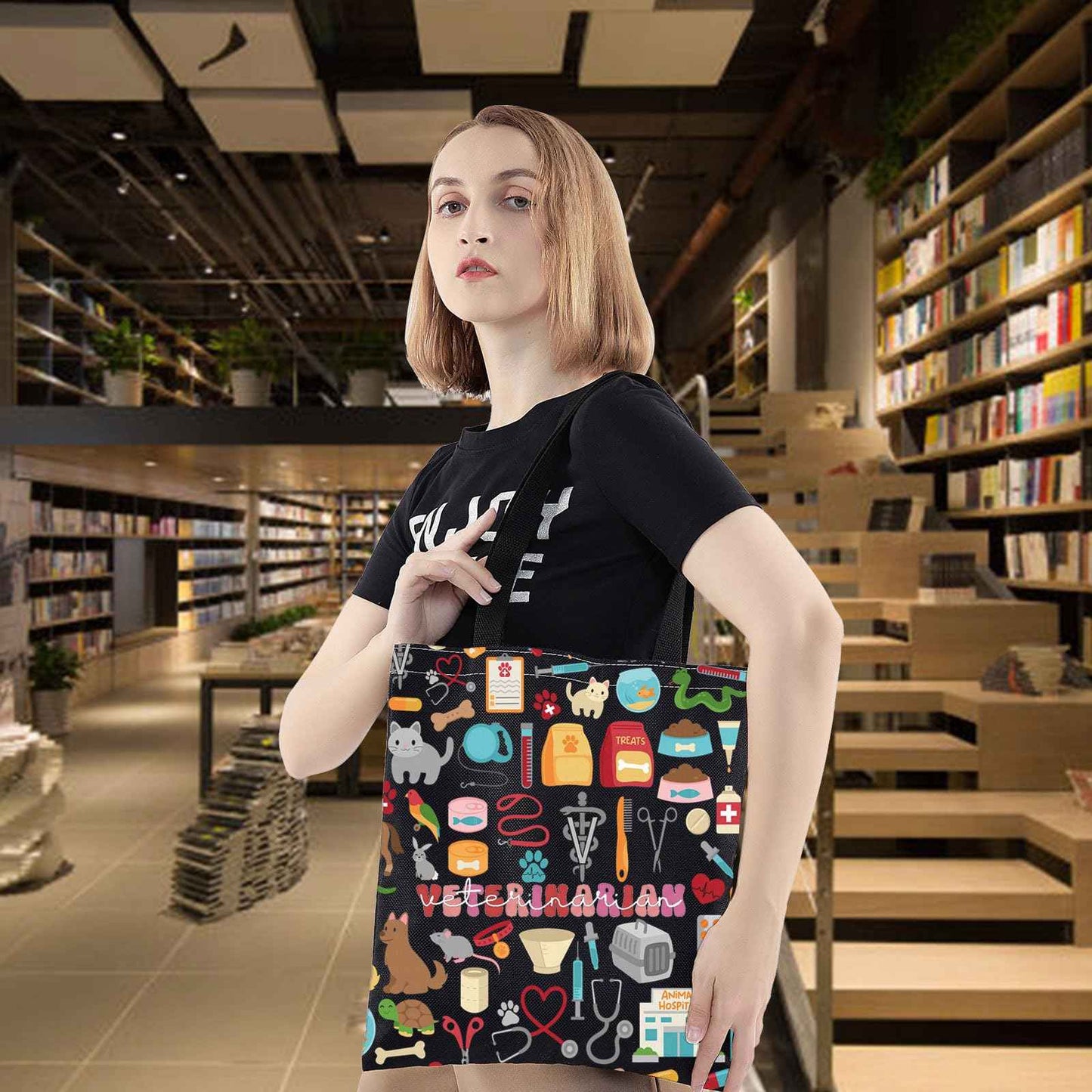 WZMPA Funny Veterinarian Cosmetic Bag Vet Tech Gift Veterinary Survival Kit Vet Appreciation Gift (Veterinarian-T BL)