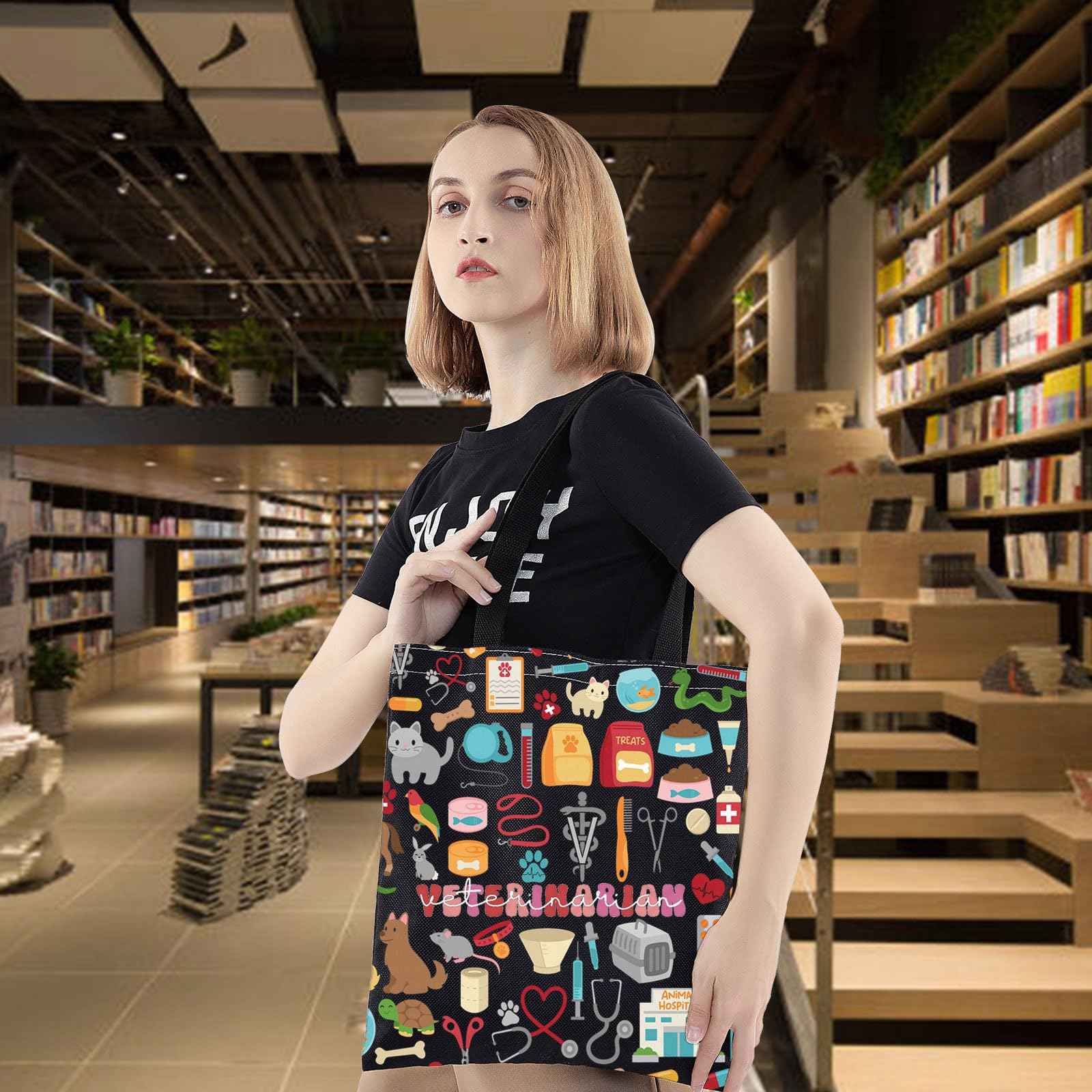 WZMPA Funny Veterinarian Cosmetic Bag Vet Tech Gift Veterinary Survival Kit Vet Appreciation Gift (Veterinarian-T BL)