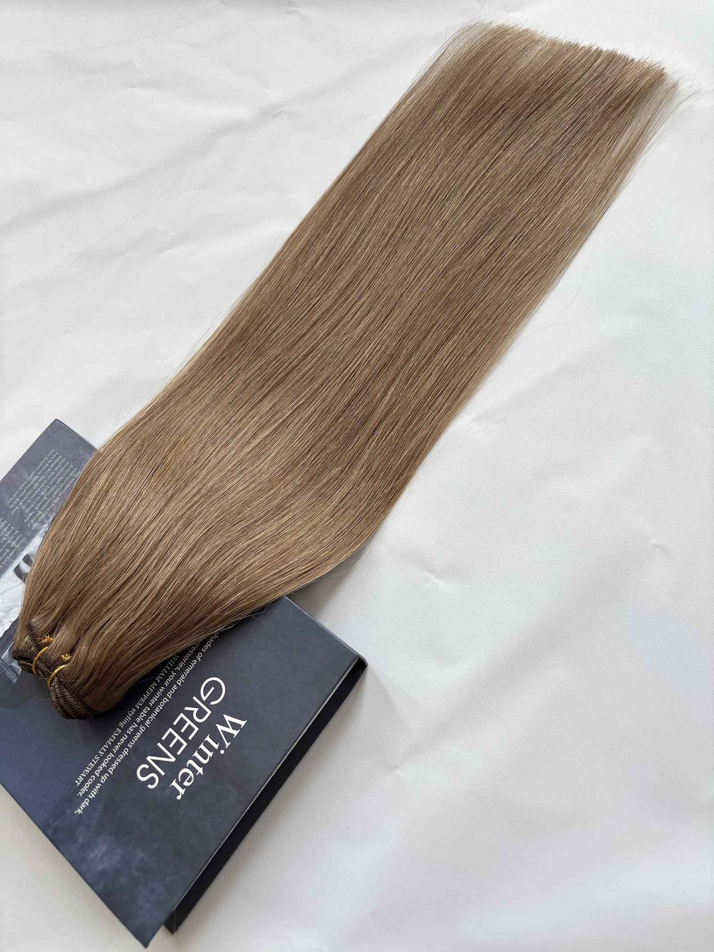 Weft Hair Extensions Human Hair Ash Brown Sew in Extensions Hand Tied Double Weft 12 Inch Thick Ash Brown Hair Weave Bundles Straight Sew in Real Human Hair Weft Extensions for Women