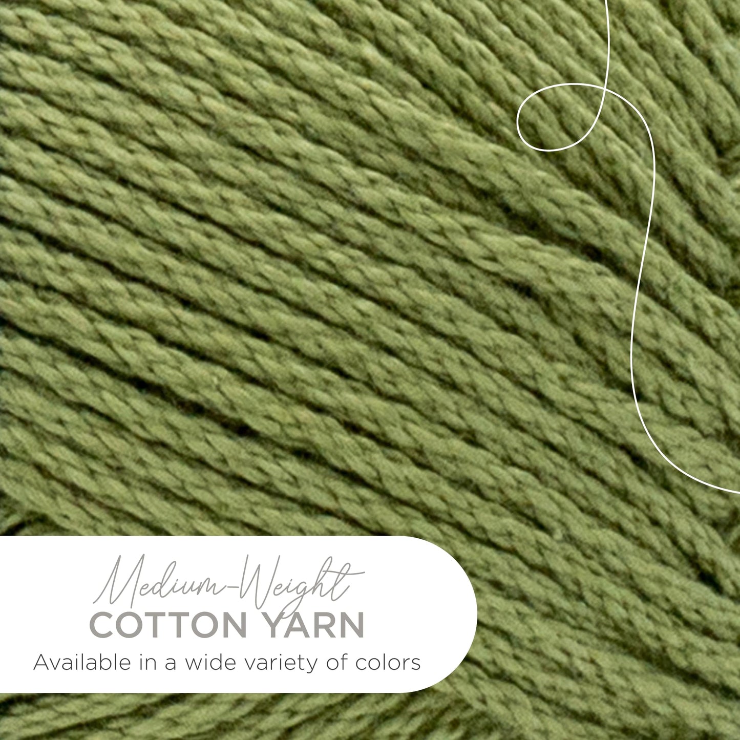 Lion Brand 24/7 Cotton Yarn, Lightweight Yarn for Knitting, Crocheting, and Crafts, Bay Leaf, 1 Pack