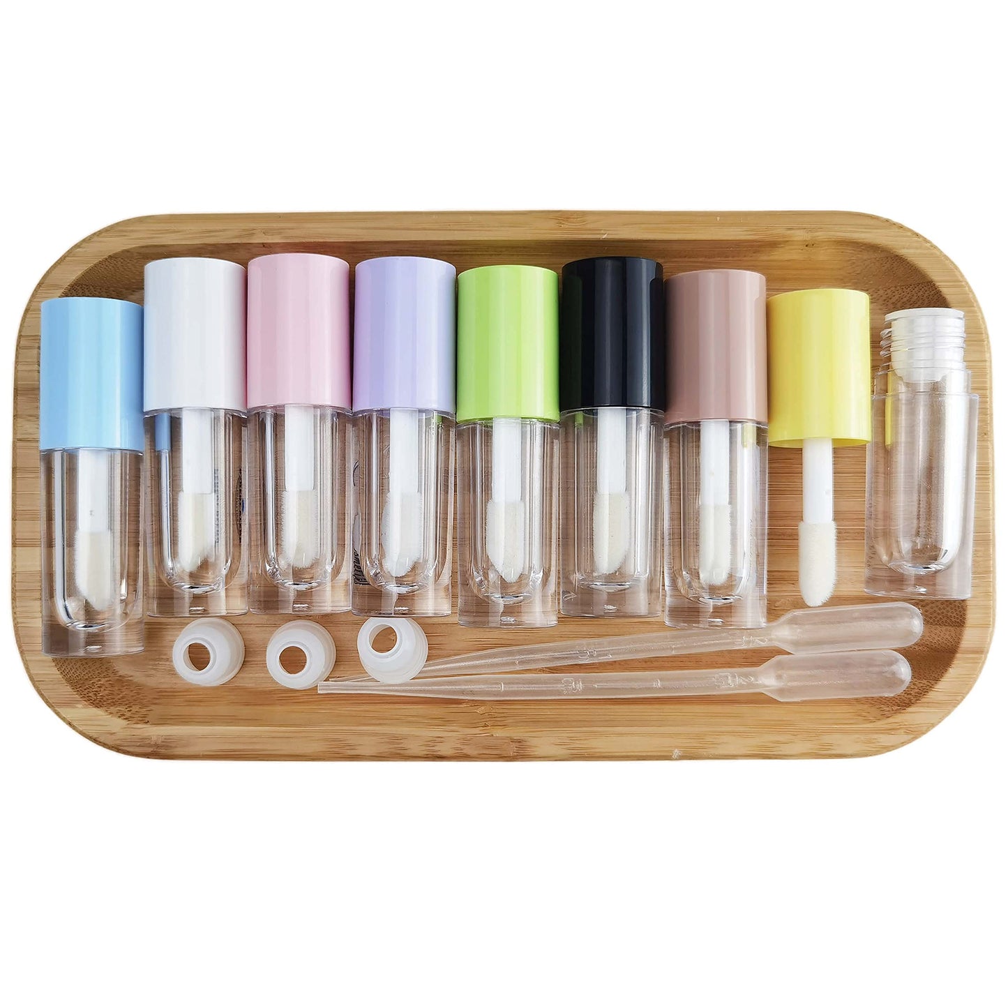 COSIDEA 14pcs Empty 6ml big brush lip gloss tubes for DIY lip gloss,black lipgloss containers